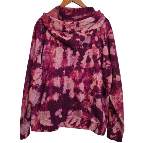 Champion Womens Sweatshirt Kangaroo Pockets Burgundy Multicolor Tie Dye Large - Picture 9 of 16